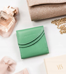Malutki portfel damski skórzany - miętowy