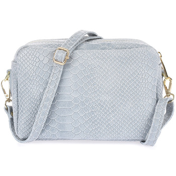 Mała Skórzana Torebka damska błękitna listonoszka