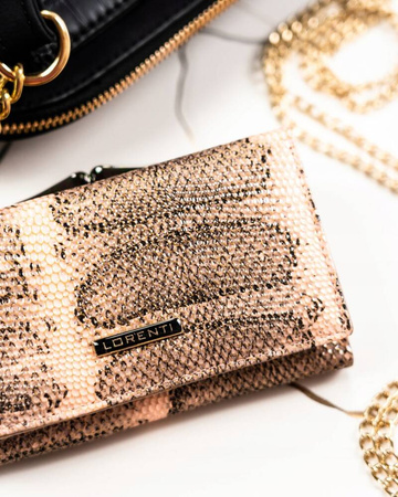 Skórzany portfel damski na bigiel i zatrzask — Lorenti