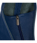 Duża Granatowa Torebka Skórzana Worek