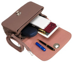 Modna damska listonoszka crossbody z rączką RÓŻOWA torebka z ekoskóry