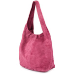 FUKSJOWA torba skórzana zamszowa worek Vera Pelle