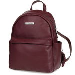 Mały plecak damski skórzany Bordowy. Format A5 na Suwak.