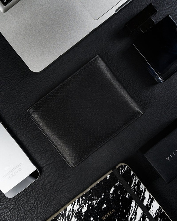 Męski portfel skórzany z tyłem zdobionym wzorem skóry węża — Pierre Andreus