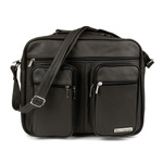 Duża skórzana torba męska do pracy szkoły brązowa