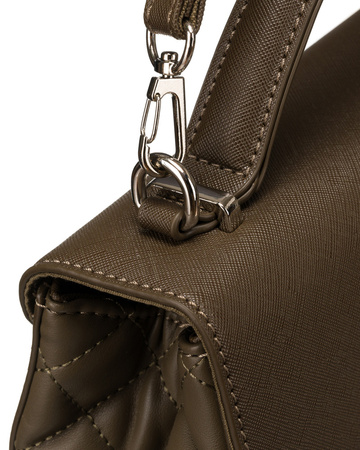 Modna damska listonoszka crossbody z rączką KHAKI torebka z ekoskóry