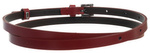 Cienki pasek damski do sukienki. Skórzany, czerwony