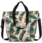 Duża Torebka Damska w Kwiaty. Jasna Torba na lato