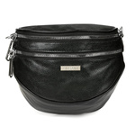 Czarna Saszetka damska przez ramię na pasku modna I06