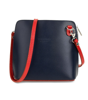 Mała torebka damska granatowa listonoszka skóra