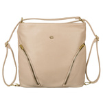 Beżowa torba damska duża na ramię. Plecak torebka 2w1