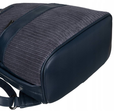 Mały plecak damski niebieski sztruksowy — David Jones