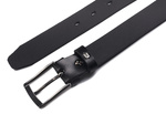Pasek męski skórzany do garnituru lub jeansów. Czarny