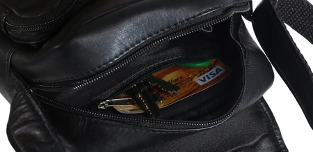 Kompaktowa skórzana listonoszka męska na ramię