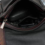 Czarno-czerwona mała męska torba z klapą skóra naturalna beltimore F20