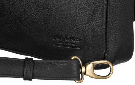 Biznesowa czarna skórzana torba męska na laptopa