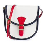 Tommy white Beltimore Damska Skórzana Mała Torebka Listonoszka podkówka K68