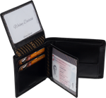 Mały portfel męski skórzany z ochroną RFID biznesowy CZARNY