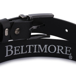 CZARNY pasek damski skórzany. Czarna klamra. 125 cm.