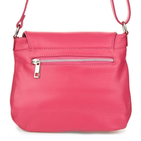 Różowa torebka listonoszka z miękkiej skóry