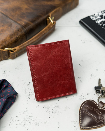 Porządny skórzany portfel etui na karty i dokumenty Rovicky® RFID