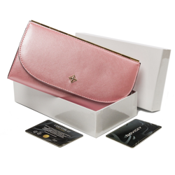 Duży portfel damski w stylu retro z eko skóry, zamykany na klapkę — Milano Design