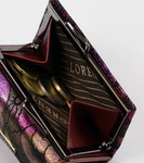 Mały portfel damski skórzany - opalizujący różowy i złoty