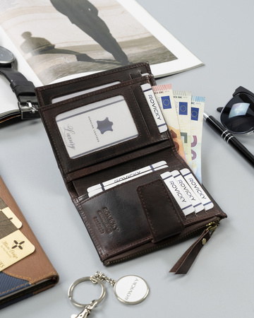 Skórzany portfel męski w stylu retro — Rovicky