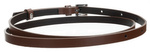 Cienki pasek damski do sukienki. Skórzany, Brązowy