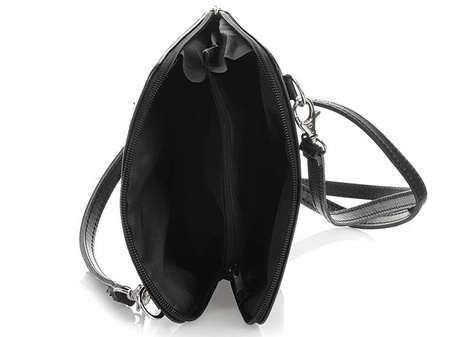 Mała czarna torebka damska listonoszka skóra