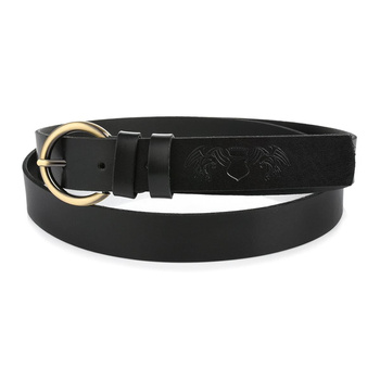 Beltimore skórzany damski pasek do spodni 3 cm czarny