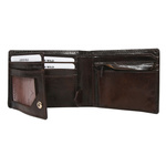 Mały skórzany portfel męski skóra BRĄZOWY