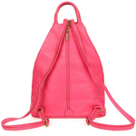 Różowy skórzany plecak damski miejski mały Vera Pelle