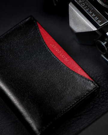 Portfel męski z naturalnej skóry licowej z przegródką na zdjęcie — Rovicky