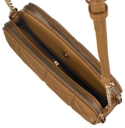 Stylowa mała torebka damska listonoszka eko skóra CAMELOWA. Pikowana.