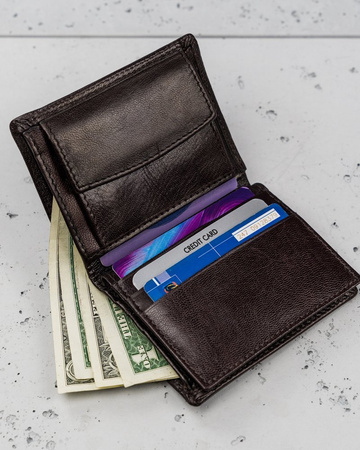 Mały porządny skórzany portfel męski Rovicky® RFID