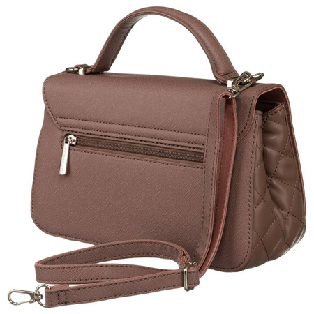 Modna damska listonoszka crossbody z rączką RÓŻOWA torebka z ekoskóry