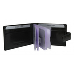 Biznesowe czarne skórzane etui na karty