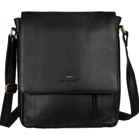 Czarna torba listonoszka męska skórzana