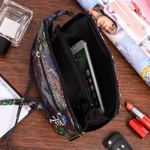 Mała kolorowa torebka damska listonoszka skórzana w motyle