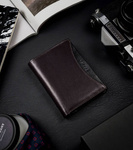 Portfel męski z naturalnej skóry licowej z przegródką na zdjęcie — Rovicky