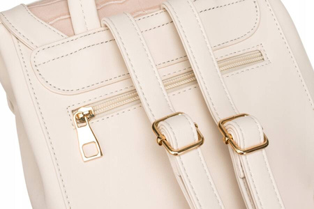 Mały plecak damski beżowy. Elegancki niczym torebka