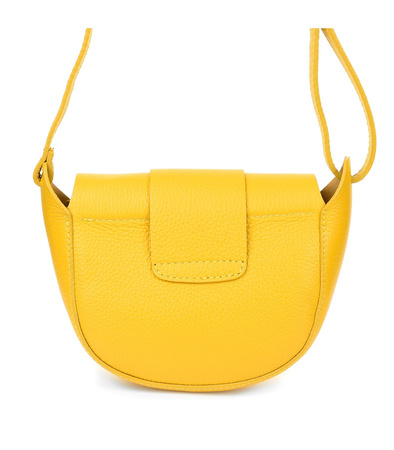 Żółta skórzana torebka listonoszka podkowa