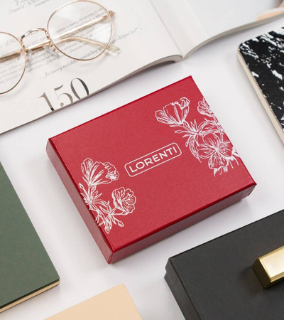 MIni portmonetka żółta w motyle - skóra naturalna