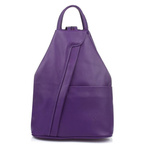 Fioletowy skórzany miejski plecak Vera Pelle