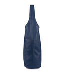 Duża Granatowa Torebka Skórzana Worek