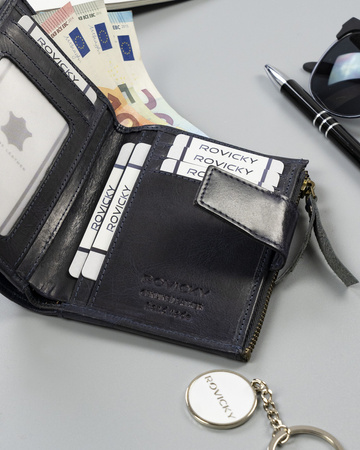 Skórzany portfel męski w stylu retro — Rovicky