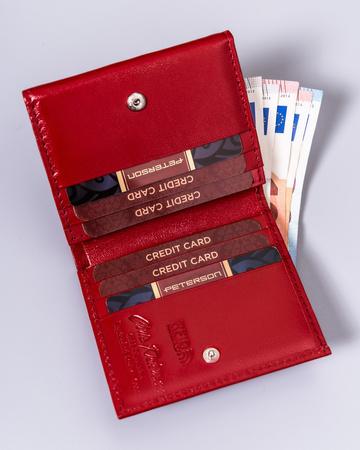 Mały portfel damski skórzany - Czerwony. Piekiełko na drobne.