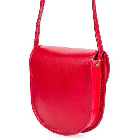 Malutka torebka damska skórzana listonoszka - czerwona