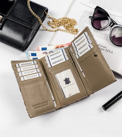 Elegancki portfel damski z modnym wzorem Cavaldi